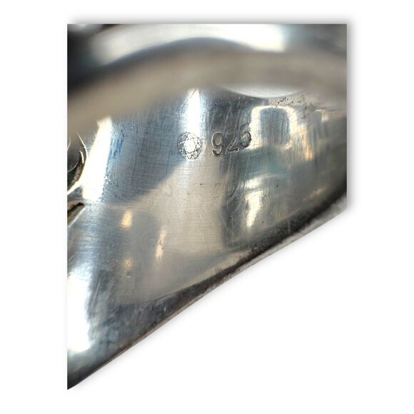 Doug Paulus Sterling Silver Larimar Spinel Oval Ring 5.25 - Picture 5 of 11